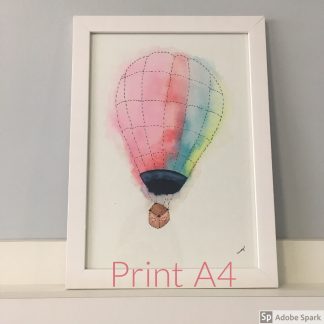 Quadro decoração quarto de bebê e criança balão colorido