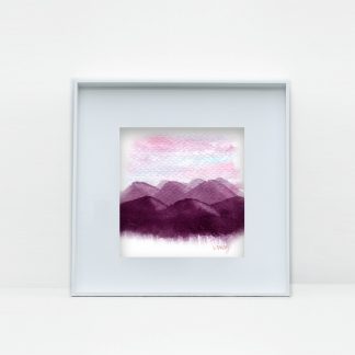 três montanhas aquarela