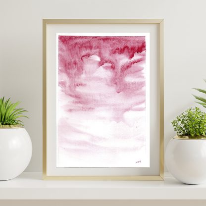 Aquarela abstrata rosa Brisa