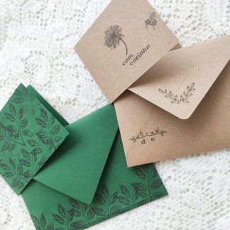 Envelope artesanal com cartão Plantinhas